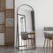 Bogen Ganzkörperspiegel,180 x 80cm Standspiegel Groß Gewölbter Standspiegel Ganzkörperspiegel Bodenspiegel Wandspiegel Stehspiegel für Schlafzimmer Wohnzimmer Flur Garderobe Shop (Schwarz, 180x80cm)