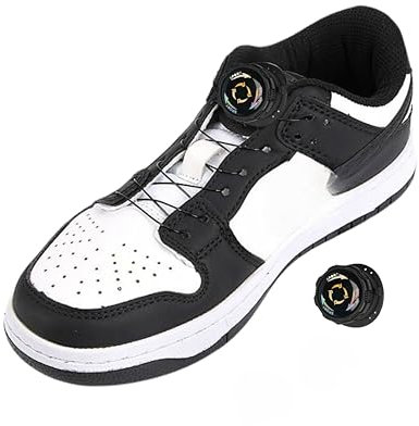 Drehverschluss-Set, perfekter Ersatz für Sportschuhe, abnehmbarer Boa-Verschluss mit automatischer Drehschnalle aus Metalldraht, für Kinder und Erwachsene – Schnürsenkel, Schwarz , Einheitsgröße