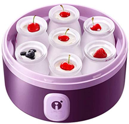 Yogur digital con 7 tarros, máquina de acero inoxidable/recipientes de vidrio, yogur casero fresco y saludable