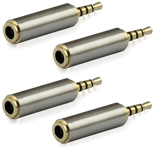 AOUZOVLI 4PCS Klinkenstecker Adapter 3,5mm Stecker auf 2,5mm Buchse Klinke Adapter 3.5 Klinke Verlängerung Stereo Audiokonverter Metallgehäuse Klinke für Handy Headset Mic Tablets(3.5 to 2.5mm F/M)