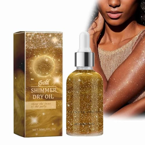 Orphic Body Shimmer, 30 ml Orphic Body Glitter Oil, Orphic Shimmer Dry Oil, Glowing Body Shimmer Dry Oil, Body Shimmer Lotion, Long-Lasting Glitter Body Oil (Gold)