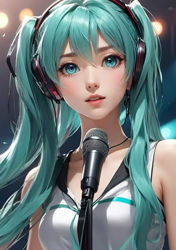Genérico Poster Hatsune Miku, A4, 210 x 297 mm, zum Einrahmen oder direkt an der Wand, hochwertiges Hochglanz-Fotopapier 255 g/m²