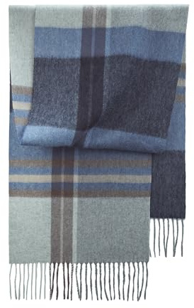 SEECOSY 100% Kaschmir Schal – Karierter Tartan-warmer, weicher Schal, Geschenk für Männer und Frauen