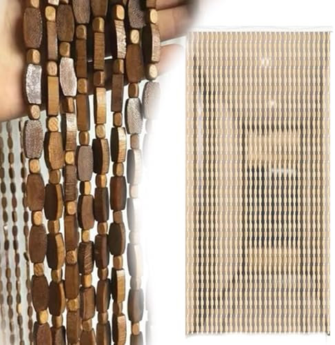 Perlenvorhang Bambus Türvorhang 60x180cm 90cmx200cm Hängevorhang Für Türen Perlen Vorhänge Für Türen, Wohnzimmer, Als Raumteiler Oder Dekoration(Braun,110cm x 200cm)