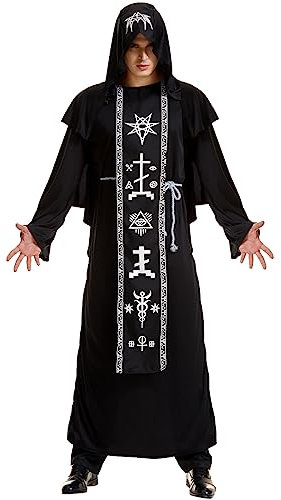 Rrongwn Halloween Kostüm Herren Gruselig Umhang Mit Kapuze Halloween Cape Gewand Karneval Fasching Männer Erwachsene Cosplay Party Outfit