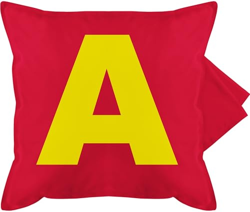 Kissenbezug - & - Kissen - Kostüm Buchstabe A Streifenhörnchen Chipmunk Alvin I Passend für Karneval I Gruppenkostüm Fasching - 50 x 50 cm - Rot - karnevalskissen fasching- chipmunks sofakissen