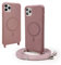 CUZZCASE Silikon Schutzhülle kompatibel mit iPhone 11 Pro(5.8),Kabellosem Laden,Silikon Stylische Verstellbarer Halskette Handyhülle-Lotus Farbe