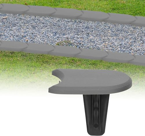 GARDENIX 3.8m Rasenkante Kunststoff 32 Module - Beetumrandung Garten, Beeteinfassung Grau, Beetbegrenzung, Flexible Blumenbeet Umrandung, Beetzaun, Gartenpalisade, Beetkanten für Mähroboter