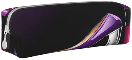 JAYWIS Federmäppchen mit elegantem violettem High Heels mit Lippenstift, Leder, mit Reißverschluss, handgefertigt, Crossgrain, kompakt für Schule, Büro und Reisen, weiß, Einheitsgröße, Kosmetikkoffer