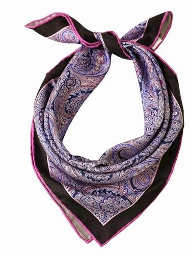 Prettystern Seidenhalstuch Damen Herren Nickituch Sommer Frühling Kopfband Bandana Stirntuch Paisley Violett Schwarz 66B
