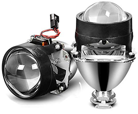 Angel Eyes, Angel Eyes Roller 2,5-Zoll-Projektor-Objektiv BI-Xenon Fit H4 H7 Sockel Autoscheinwerfer Verwenden Sie H1-HID-Birne Passend für Retrofit-Ersatzauto-Scheinwerfer(LHD No Shrould)