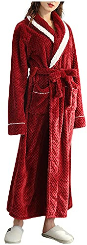 Vestaglie lunghe da donna taglie forti – Vestaglie da donna – Vestaglie invernali da casa – Abbigliamento invernale Mattina in pile Vestaglia in spugna a maniche lunghe Camicia da notte Camicie da