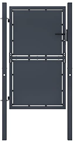 Mokuyary Steel Garden Gate 100 x 200 cm Anthracite for Garden, Yard, Patio