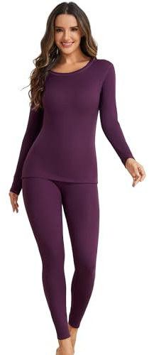 SHARICCA Thermounterwäsche Damen Set - mit Fleecefutter Funktionsunterwäsche Atmungsaktiv Thermo Unterwäsche Skiunterwäsche für Kaltes Wetter