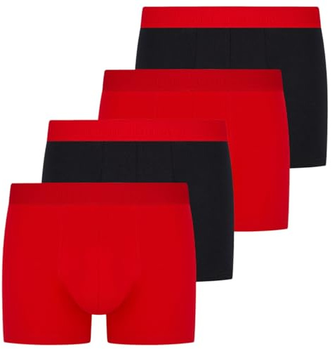 bruno banani - Flowing - Retro Short/Pant - 4er Pack (M Rot/schwarz)
