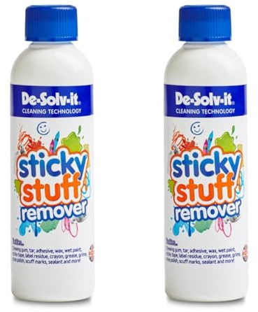 De-Solv It Sticky Stuff Remover, 250ml, Pack of 2 | Multi-Surface Adhesive, Gum, and Stain Cleaner, Ideal for Vertical Surfaces, Removes Tar, Tape, Grime, Wax, Crayon, and More