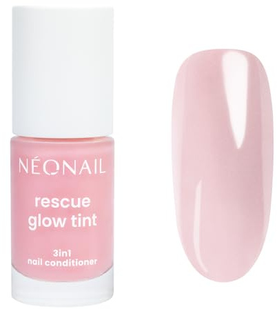 NÉONAIL Nagellack Nagelpflege Nagelconditioner - Rescue Glow Tint 3in1 Nail Conditioner - Regeneration, Stärkung und Farbe - Glitter Rose - 7,2 ml