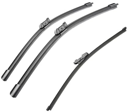 Escobillas limpiaparabrisas delanteras y traseras compatibles con Tiguan MK2 2017-2020, 26 + 21 + 14, juego de 3 unidades, 650 mm + 525 mm + 350 mm