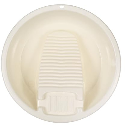 GALPADA Bacinella Lavapanni Integrata in Plastica Beige, Lavaggio Manuale | Design senza Montaggio, Capienza Ampia, Combinazione Continua con Tavola di Sfregamento per Uso Domestico