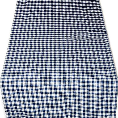 Tischdecke Tischläufer Pflegeleicht 50x170 cm Tischband Blau Weiß Kariert Gartendecke Küchendecke Landhaus (Tischläufer 50x170 cm rechteckig)