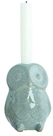 House Doctor Candle Holder, Owl, cool Grey, h.: 13 cm