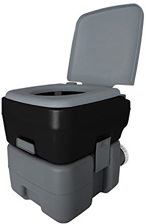 Reliance Products Flush-N-Go 3320 Portable Flushing Toilet 2.5 Gal, black/grey/white (9233-20) Color may vary