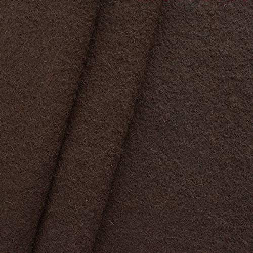 STOFFKONTOR Walkloden Wollstoff Meterware, 100% Wolle, Farbe Dunkel-Braun, Isolierend & Beidseitig verwendbar, 140 cm breit, ca. 350 g/m²