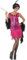 Smiffys Costume soirée délurée, rose sexy, avec robe, coiffe et collier