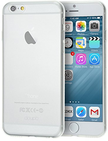 doupi UltraSlim Hülle kompatibel für iPhone 6 Plus / 6S Plus (5,5 Zoll), Ultra Dünn Fein Matt Oberfläche Handyhülle Cover Bumper Schutz Schale Hard Case Schutzhülle, transparent