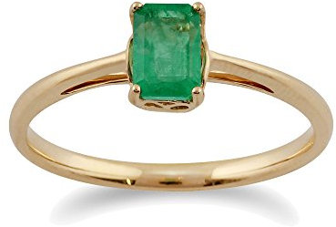 Gemondo Ring Smaragd 9 Karat Gelbgold 0,58 Karat achteckiger Smaragd, Edelstein, Smaragd