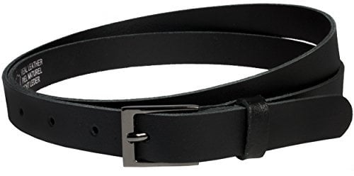 Vascavi Ledergürtel echt Leder, Made in Germany, 2 cm breit und ca. 0.25 cm stark, Gürtel, Hüftgürtel, Jeansgürtel, (100 cm Gesamtlänge 110 cm, Schwarz)