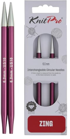 KnitPro Zing Interchangeable Circular Needles 4 (10cm) | 6.00mm