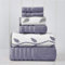 Amrapur Overseas Modern Threads Handtuch-Set, 6-teilig, gefärbt, Bio-Ranken, Jacquard/solide, ultraweich, 500 g/m², 100% gekämmte Baumwolle, Grau/Lavendel