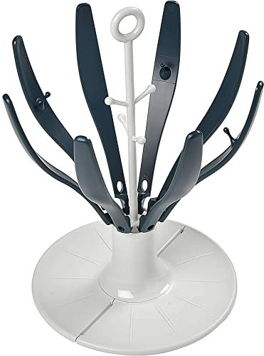 BÉABA Escurrebiberones plegable, Escurridor para biberones, Permite secar 8 biberones y accesorios, Compacto y portátil, Azul