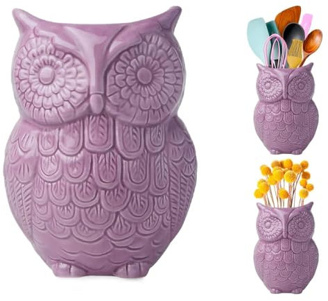 Comfify Support à Ustensile Hibou Cruche Décorative - Violet