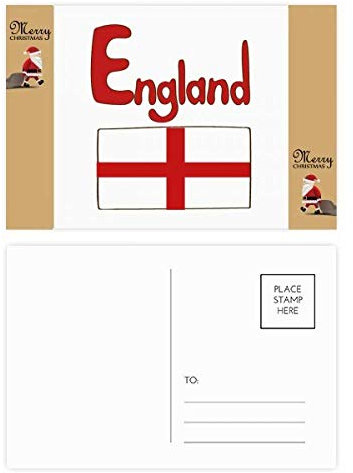 Postkarte mit England-Flagge, rotes Muster, 20 Stück