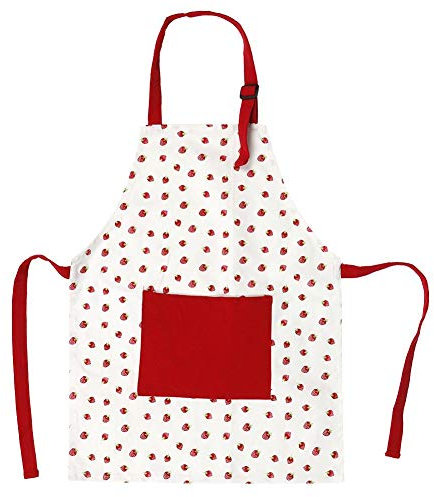Cafopgrill Rote Erdbeerschürze für Kinder, Baumwolle gepolsterte Hauptküche Kinderschürze Rotes Lammmuster für Hauptküche, Restaurant, Kaffeehaus, Zeichnung, 50x40cm