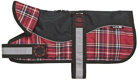 Outhwaite Animate Reflective Black/Red Tartan Padded Harness Coat - 14
