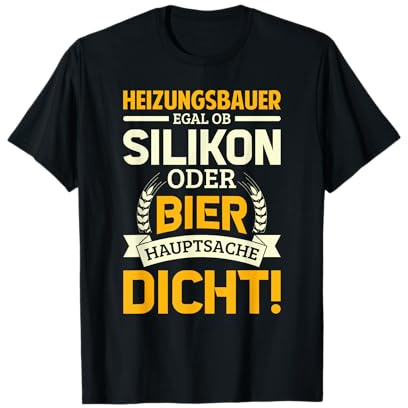 Heizungsbau Heizung Handwerk Heizungsinstallateur Installateur Heizungsbauer Klempner Anlagenmechaniker Beruf T-Shirt - Unisex-Erwachsene - Schwarz - S - Kurzarm - T-Shirt - Winter