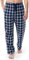Fruit of the Loom Herren Garngefärbte gewebtem Flanell Pyjamahose, Marineblau (Navy Plaid), L
