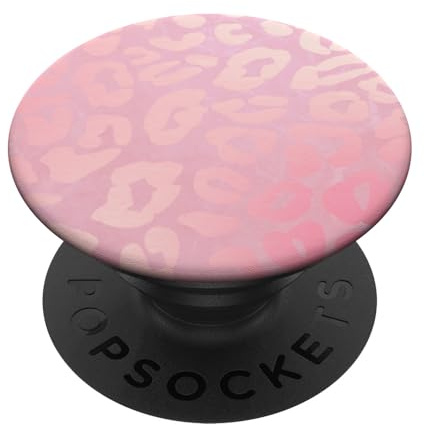 PopSockets Phone Button Holder Pop Up Knob Cute Rose Pink Leopard Print Supporto e Impugnatura per Smartphone e Tablet