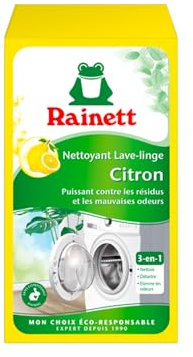 RAINETT - Nettoyant Lave-Linge - Nettoie & Détartre les Différents Éléments de la Machine à Laver - Au Citron - Assainit & Désodorise - Formule 3-en-1-1 Dose de 250 g