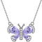 Aurora Tears Lila Schmetterling Halskette Frauen 925 Sterling Silber Tier Schmetterlinge Juni Birthstone Alexandrit Anhänger Kristall Hochzeit Schmuck DP0287U