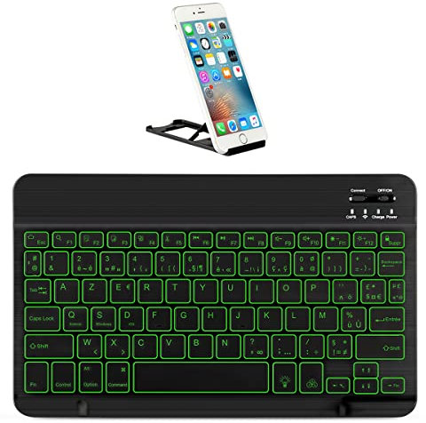 KOOCHUWAH Wireless Backlit Bluetooth AZERTY Small Keyboards for iPad Pro Air Mac PC Compatible with Windows Tablets Android iOS Mobile Phone Smart TV