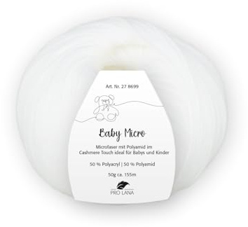 PRO LANA Baby Micro - Farbe: Weiss (01) - 50 g/ca. 155 m Wolle