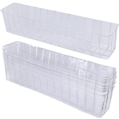Lot de 10 doublures rectangulaires en plastique transparent pour jardinière de fenêtre, jardinière - 41,1 x 7,6 x 8,9 cm (L x l x H) - Pour intérieur et extérieur, arrangement floral, plantes grasses,