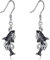 POPLYKE Wave Killer Whale Orca Ocean Ohrringe für Frauen Sterling Silber Dangle Drop Hypoallergen Ohrringe Schmuck Geburtstagsgeschenke
