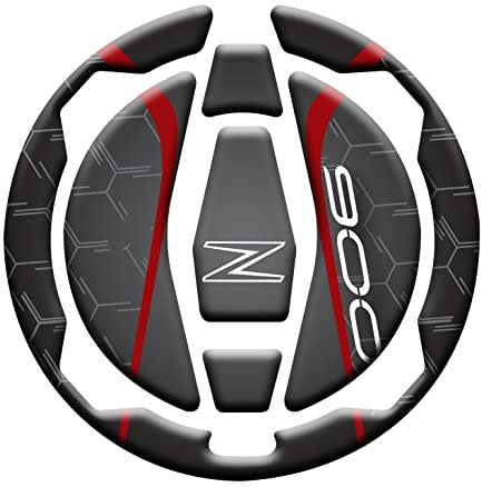 Protector tapón depósito resinado adhesivo efecto 3D, compatible con Kawasaki Z900 v2 (rojo)