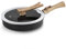 COOKLOVER Antihaft-Sautépfanne mit Deckel, ungiftig, PTFE- und PFOA-frei, ofenfest, kompatibel mit Induktionspfanne, Rührpfanne mit abnehmbarem Griff, 27,9 cm, massives Schwarz