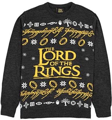 The Lord Of The Rings Weihnachtspull Herren Logo Schwarzer Strickpullover